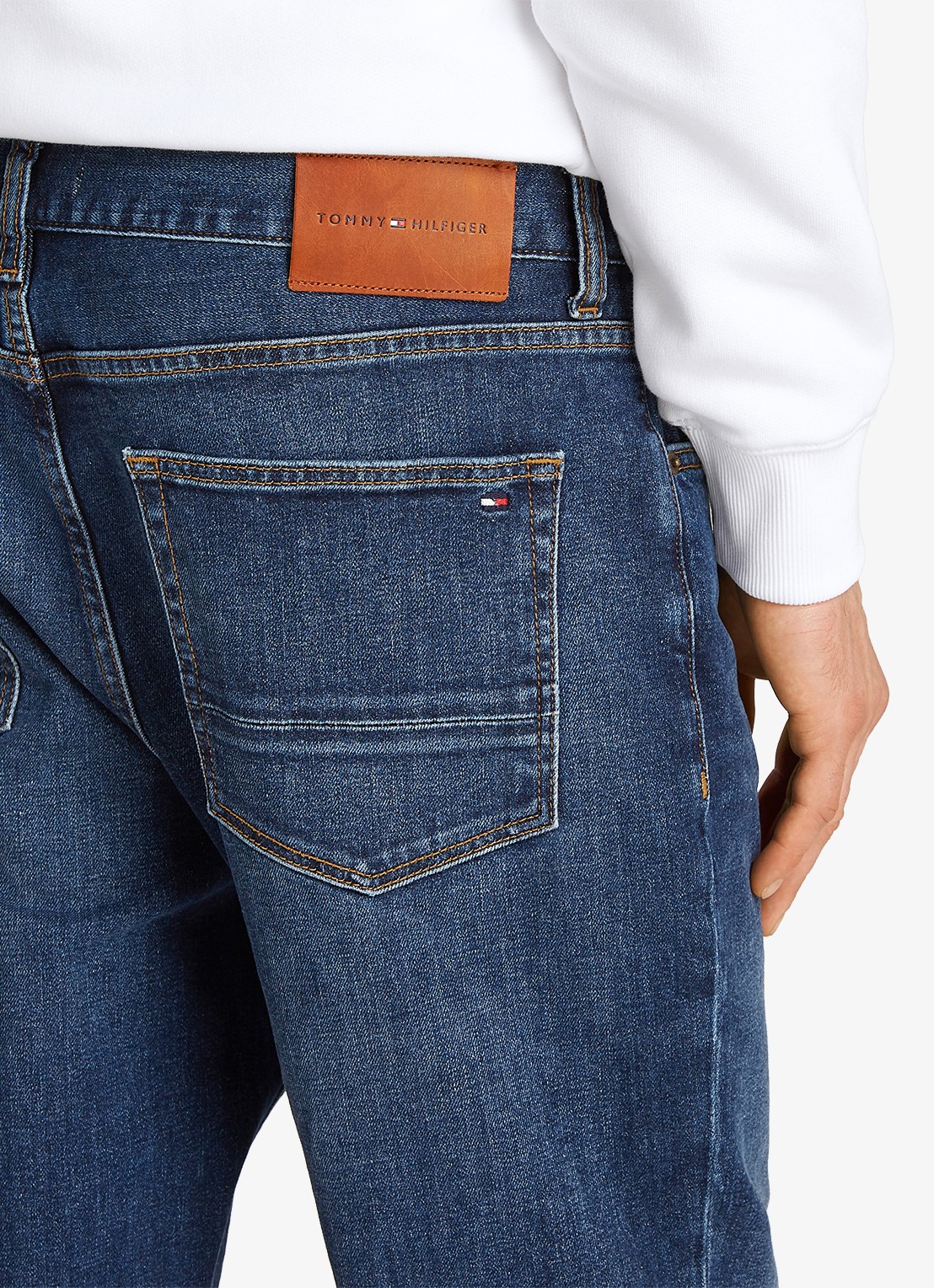Tommy Hilfiger Harlem slim fit jeans met donkere wassing - detail 5 indigo