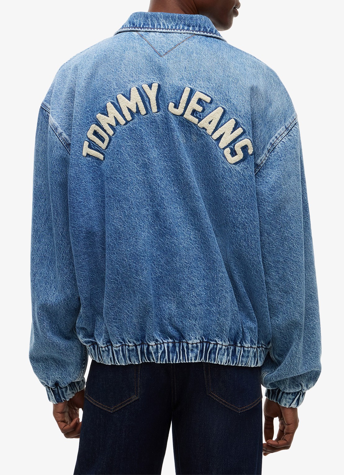 Tommy Hilfiger Harrington jack in lyocellblend met logoborduring - achterkant indigo