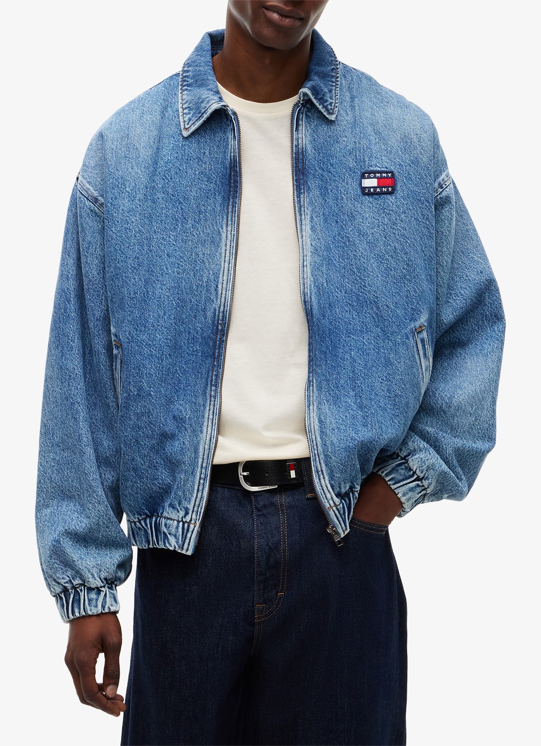 Tommy Hilfiger Harrington jack in lyocellblend met logoborduring - detail 2 indigo