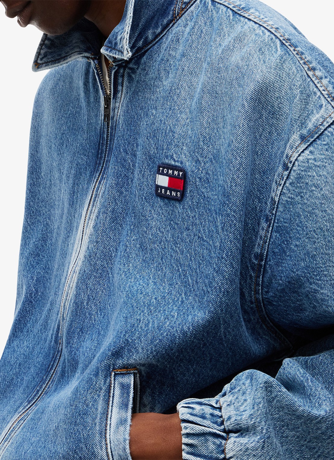 Tommy Hilfiger Harrington jack in lyocellblend met logoborduring - detail 3 indigo