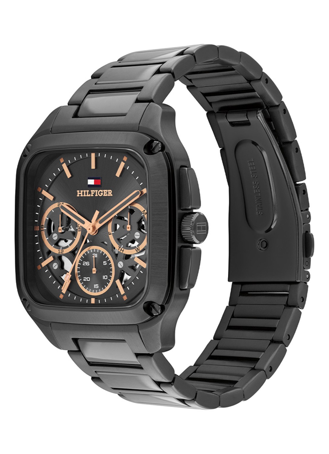 Tommy Hilfiger Herald Skeleton horloge TH1710759 - detail 3 antraciet