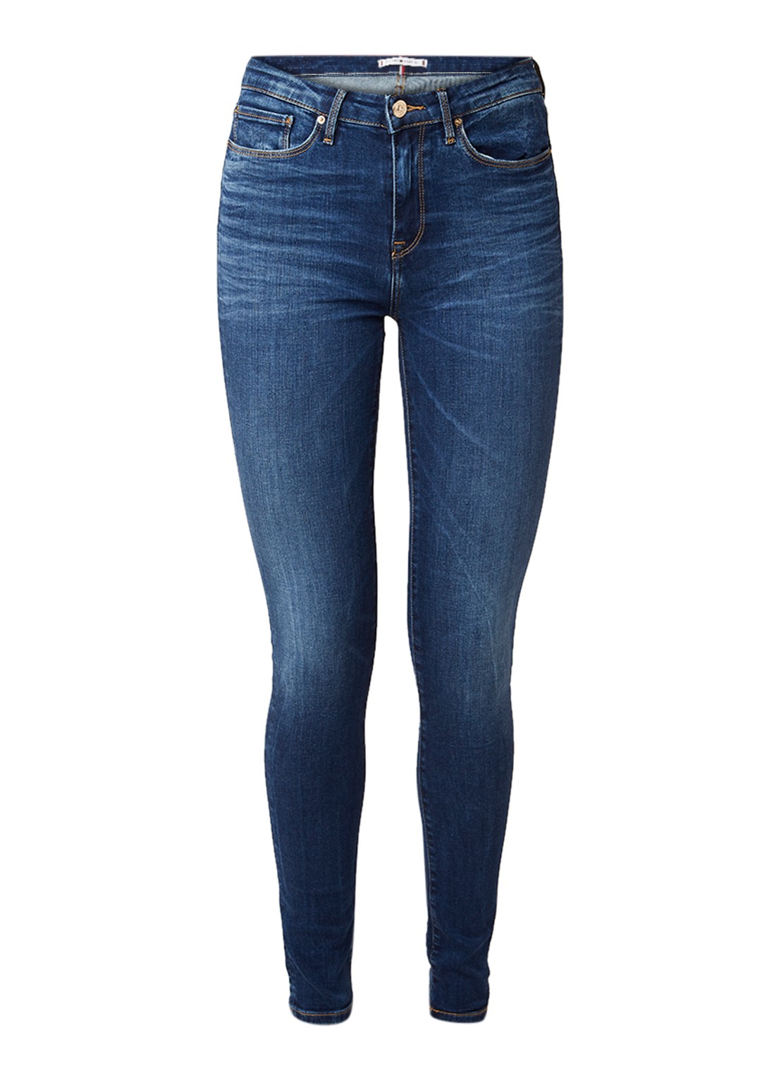 Tommy Hilfiger Heritage mid waist skinny jeans met stretch - voorkant 4 indigo