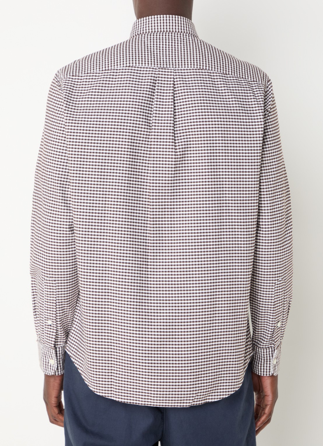 Tommy Hilfiger Heritage regular fit overhemd met ruitdessin en logoborduring - achterkant 4 donkerbruin