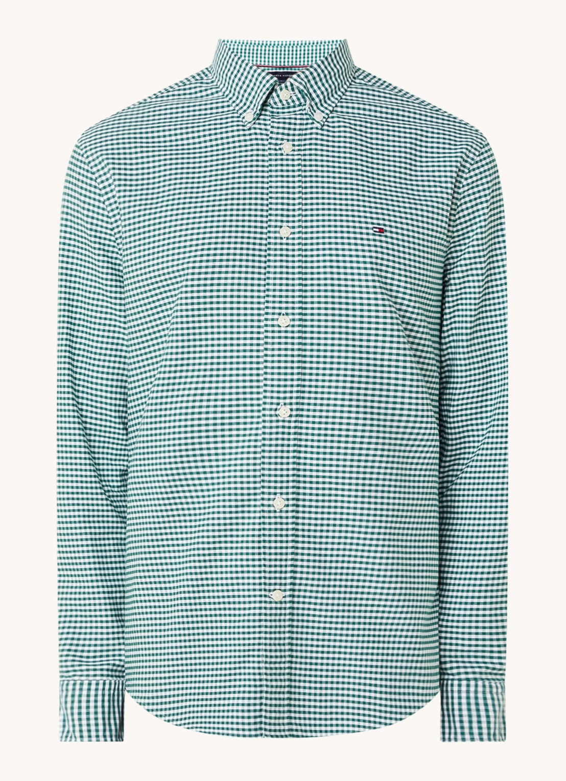 Tommy Hilfiger Heritage regular fit overhemd met ruitdessin en logoborduring - voorkant 3 groen