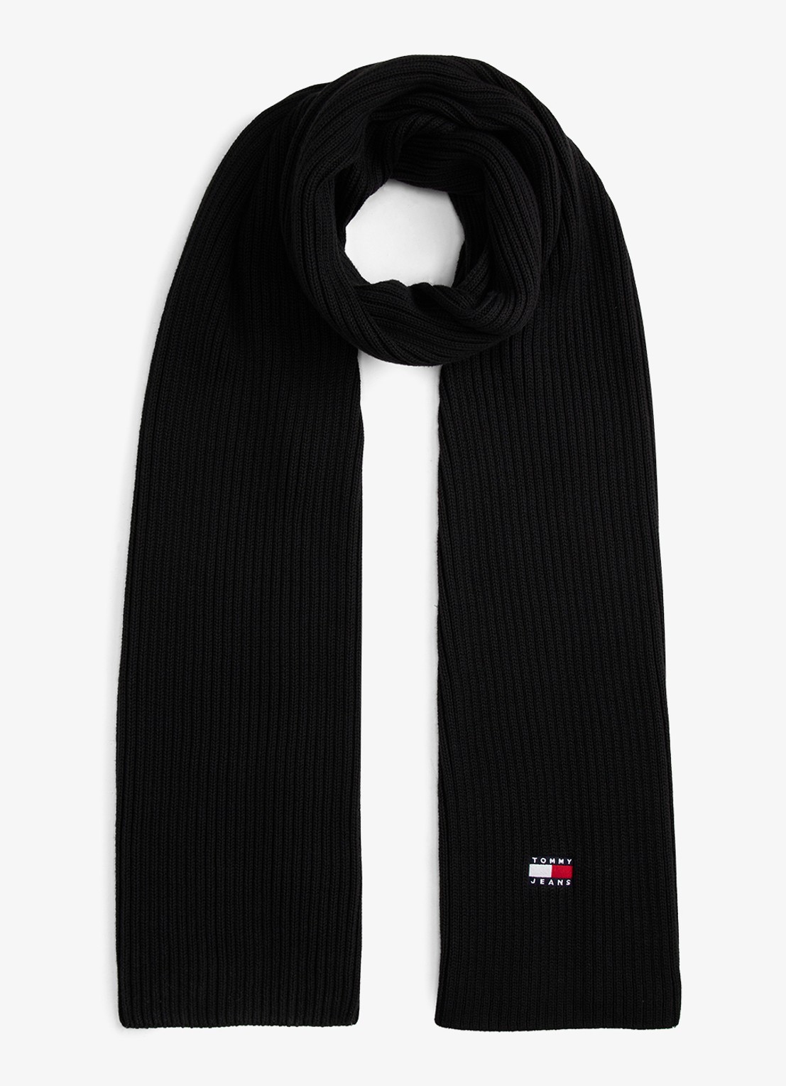 Tommy Hilfiger Heritage sjaal met logo - voorkant 3 zwart