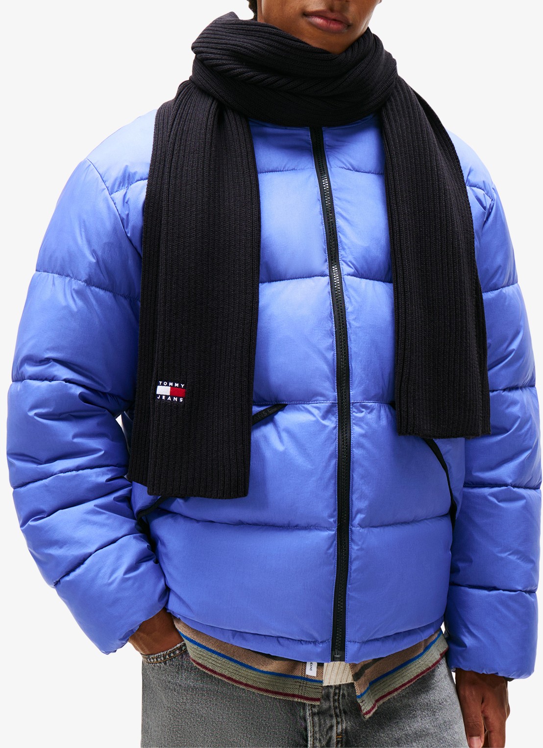 Tommy Hilfiger Heritage sjaal met logo - voorkant 4 zwart