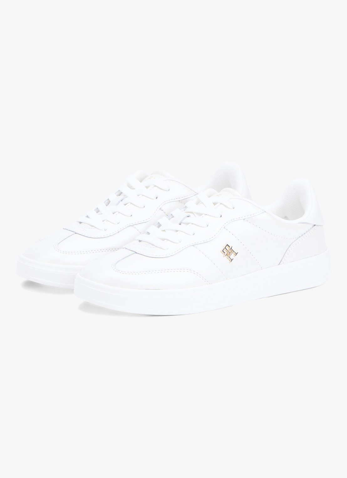 Tommy Hilfiger Heritage sneaker van leer met logo - detail 2 beige