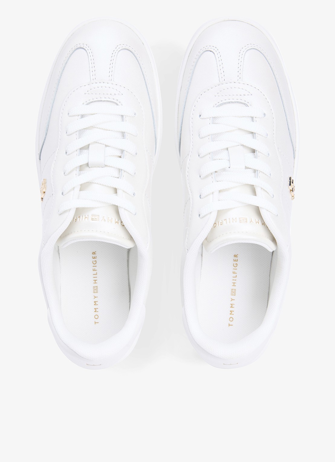 Tommy Hilfiger Heritage sneaker van leer met logo - detail 4 beige
