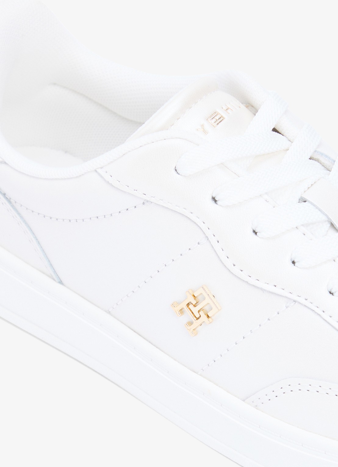 Tommy Hilfiger Heritage sneaker van leer met logo - detail 6 beige
