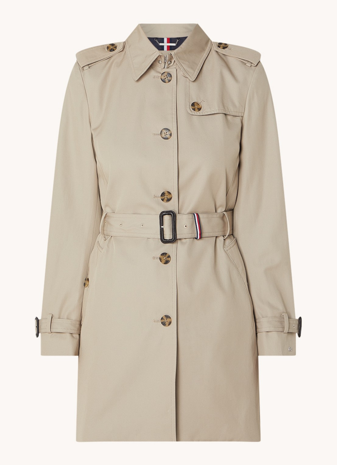 Tommy Hilfiger Heritage trenchcoat met ceintuur en steekzakken - voorkant 2 taupe