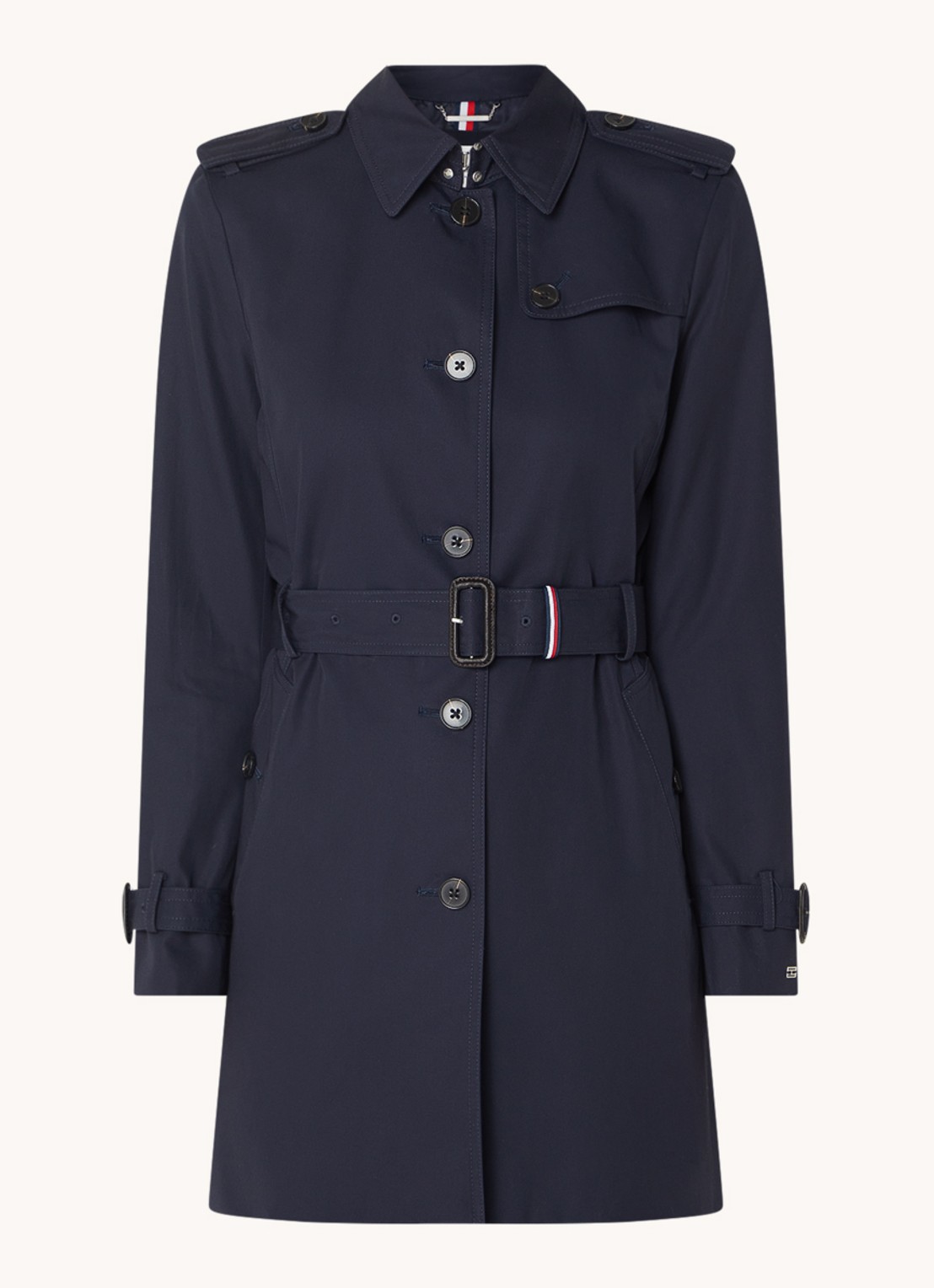 Tommy Hilfiger Heritage trenchcoat met ceintuur en steekzakken - voorkant 3 donkerblauw