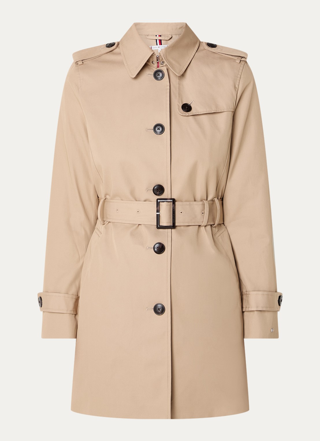 Tommy Hilfiger Heritage trenchcoat met ceintuur en steekzakken - voorkant 2 beige