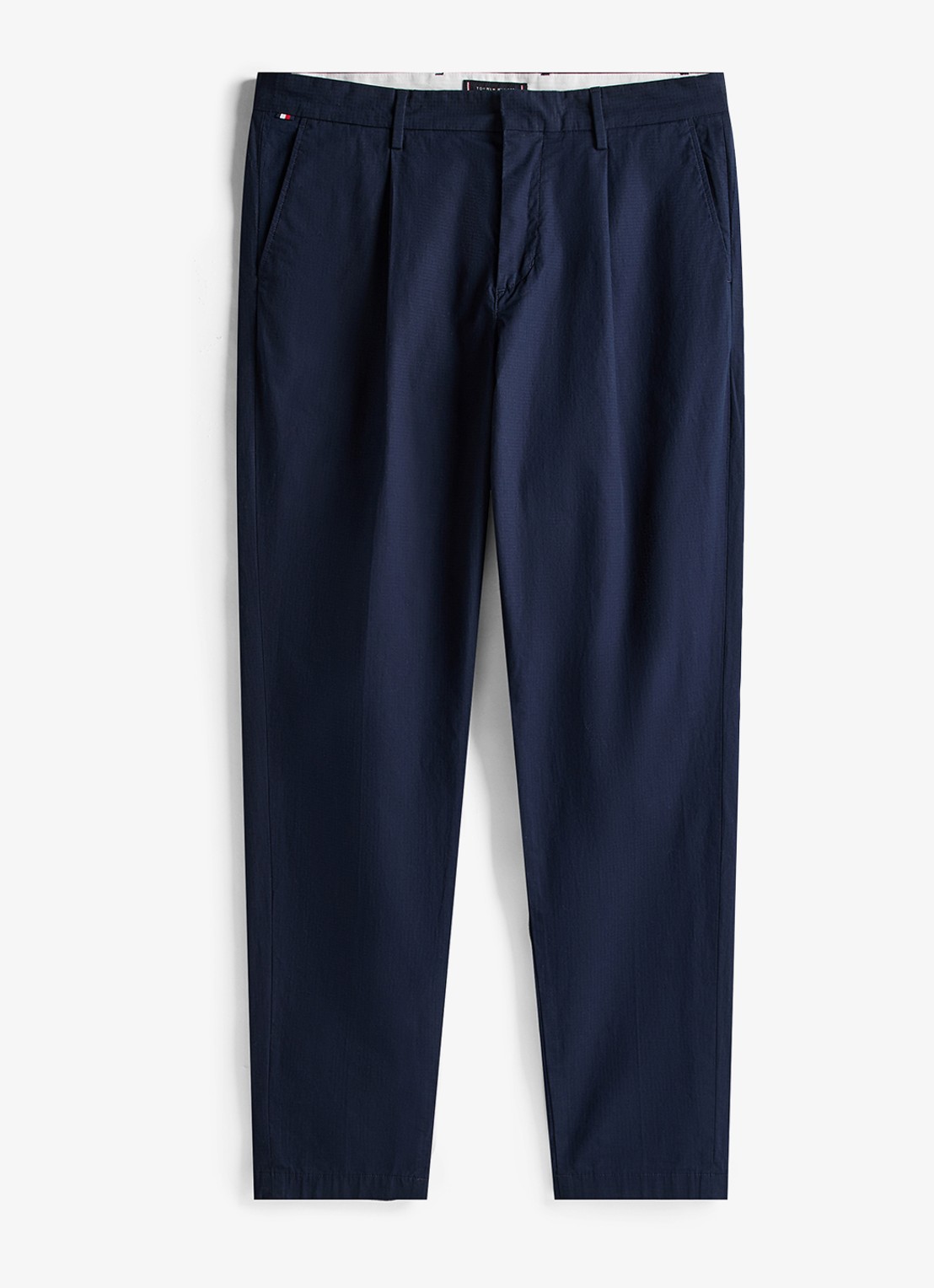 Tommy Hilfiger Herlem tapered fit chino met steekzakken - voorkant 3 donkerblauw