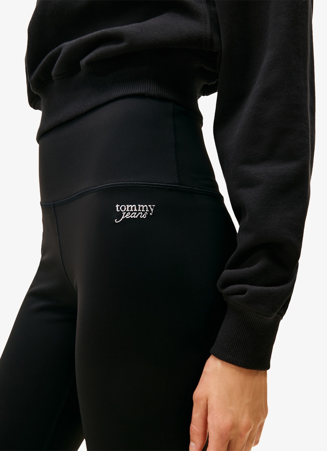 Tommy Hilfiger High waist legging met logo - detail 2 zwart