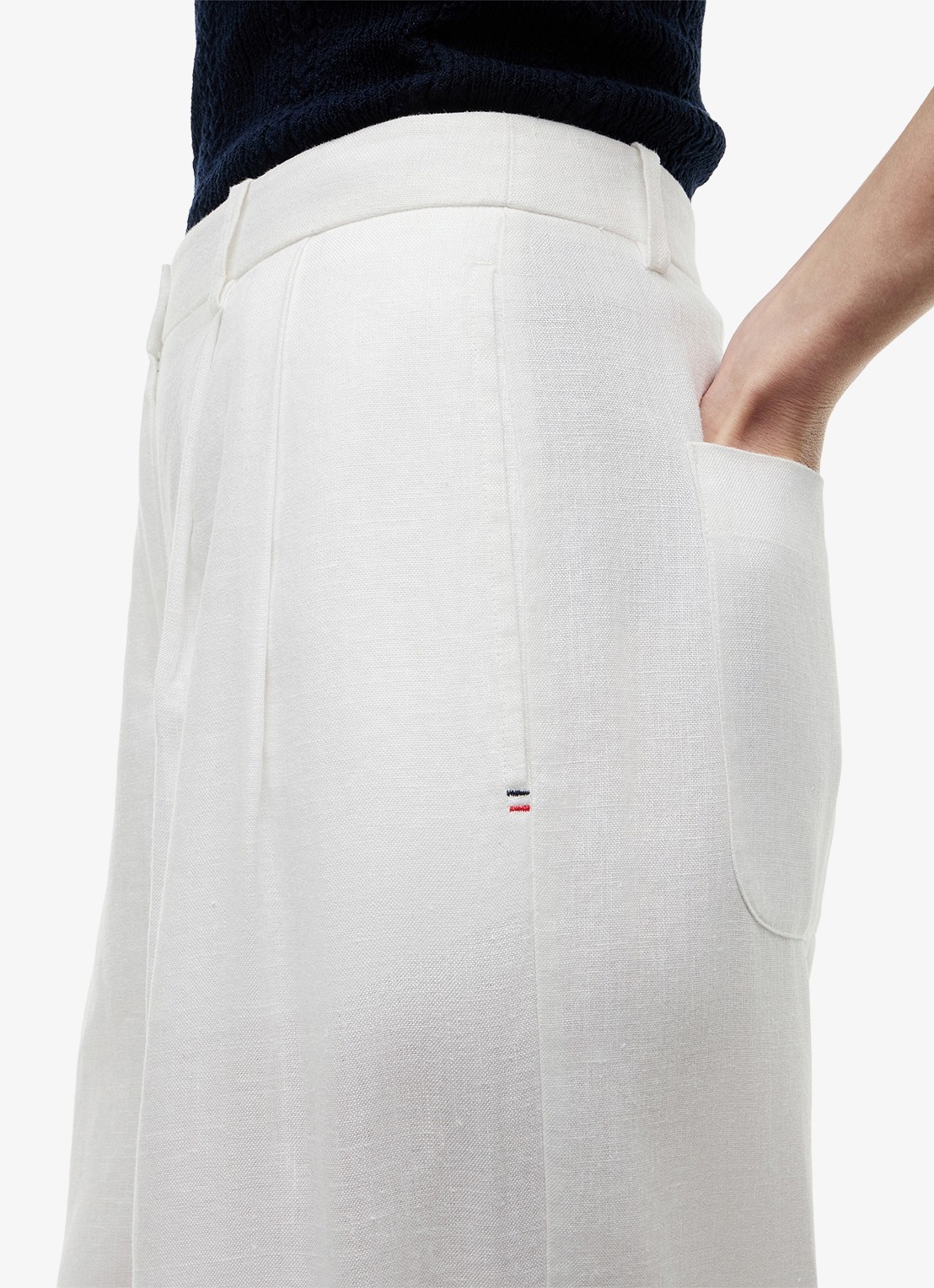 Tommy Hilfiger High waist loose fit pantalon met steekzakken - detail 5 wit