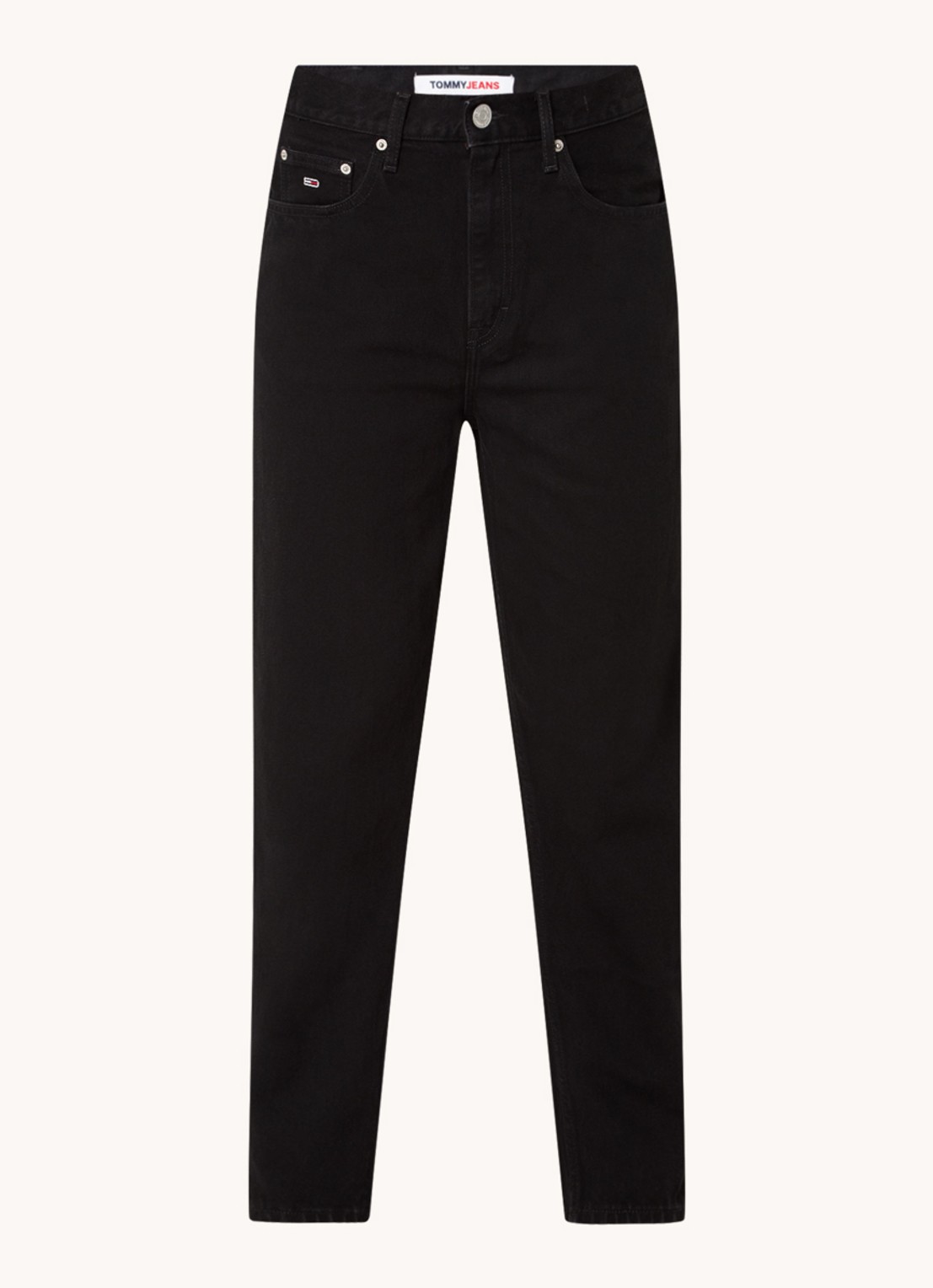 Tommy Hilfiger  High waist mom jeans met gekleurde wassing - voorkant 3 zwart