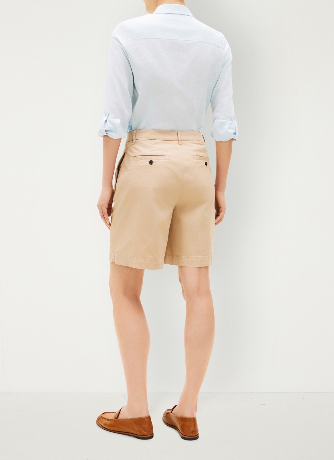 Tommy Hilfiger High waist regular fit korte chino - achterkant 3 beige