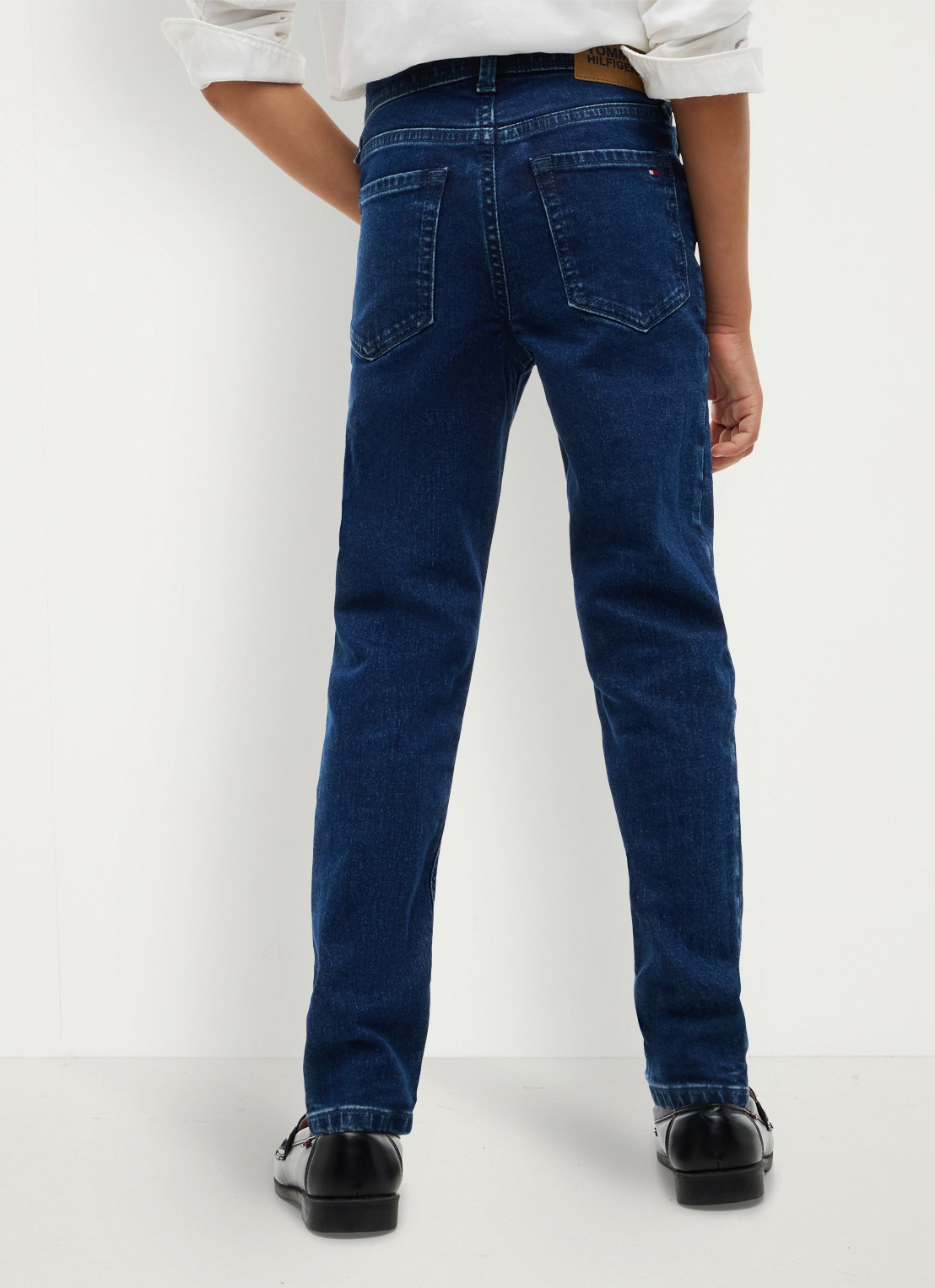 Tommy Hilfiger High waist slim fit jeans met donkere wassing  - achterkant 2 indigo