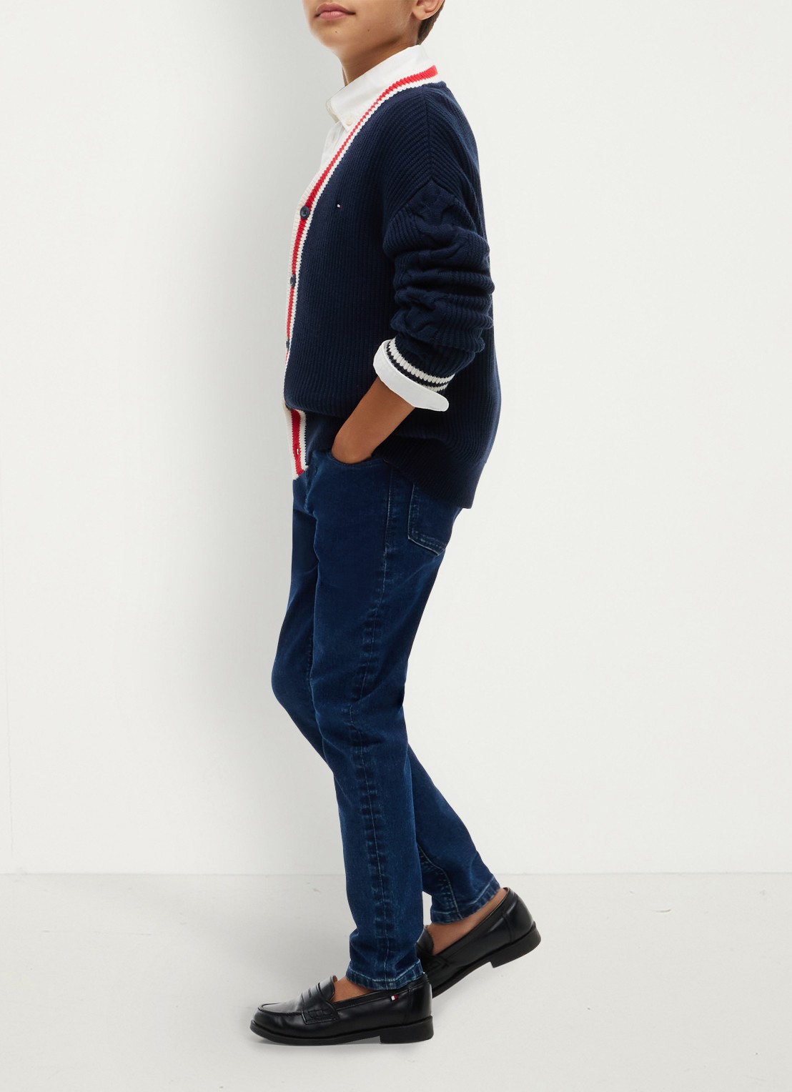 Tommy Hilfiger High waist slim fit jeans met donkere wassing  - detail 10 indigo