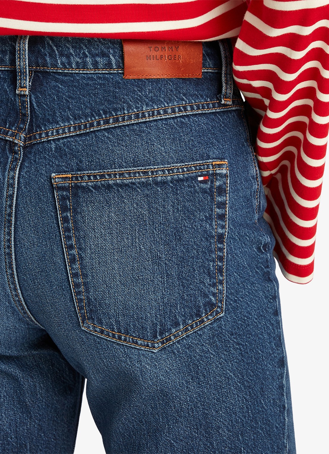 Tommy Hilfiger High waist straight leg jeans met steekzakken - detail 5 indigo
