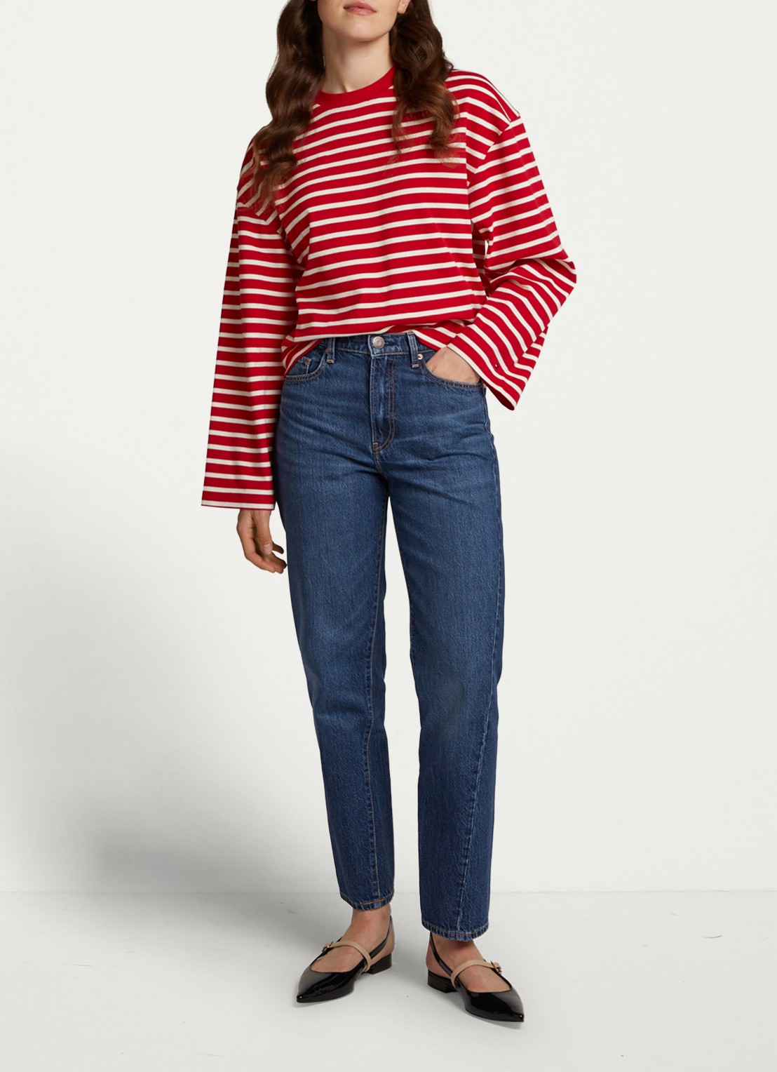 Tommy Hilfiger High waist straight leg jeans met steekzakken - voorkant 3 indigo