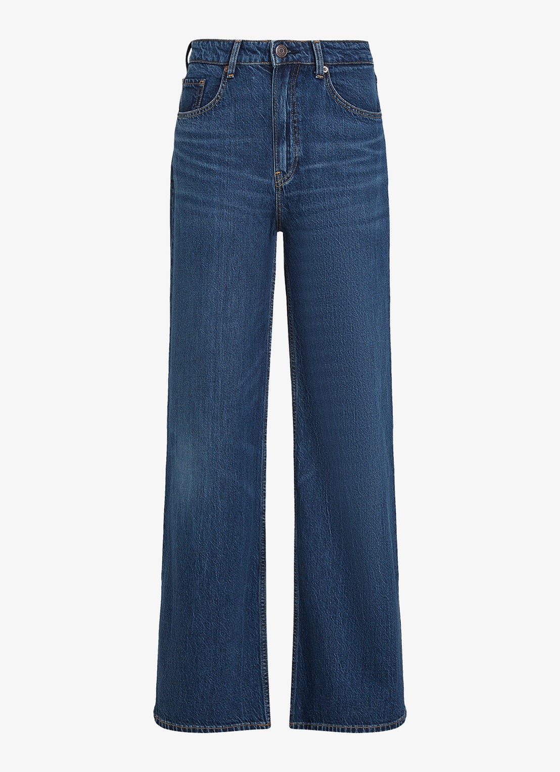 Tommy Hilfiger High waist wide leg jeans met donkere wassing - voorkant 3 indigo