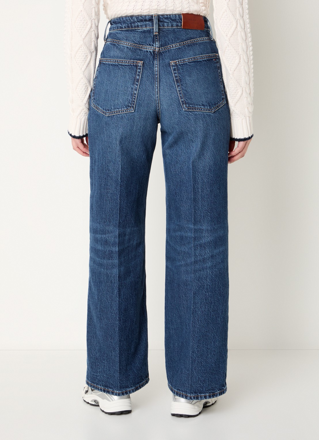 Tommy Hilfiger High waist wide leg jeans met donkere wassing - achterkant 2 indigo