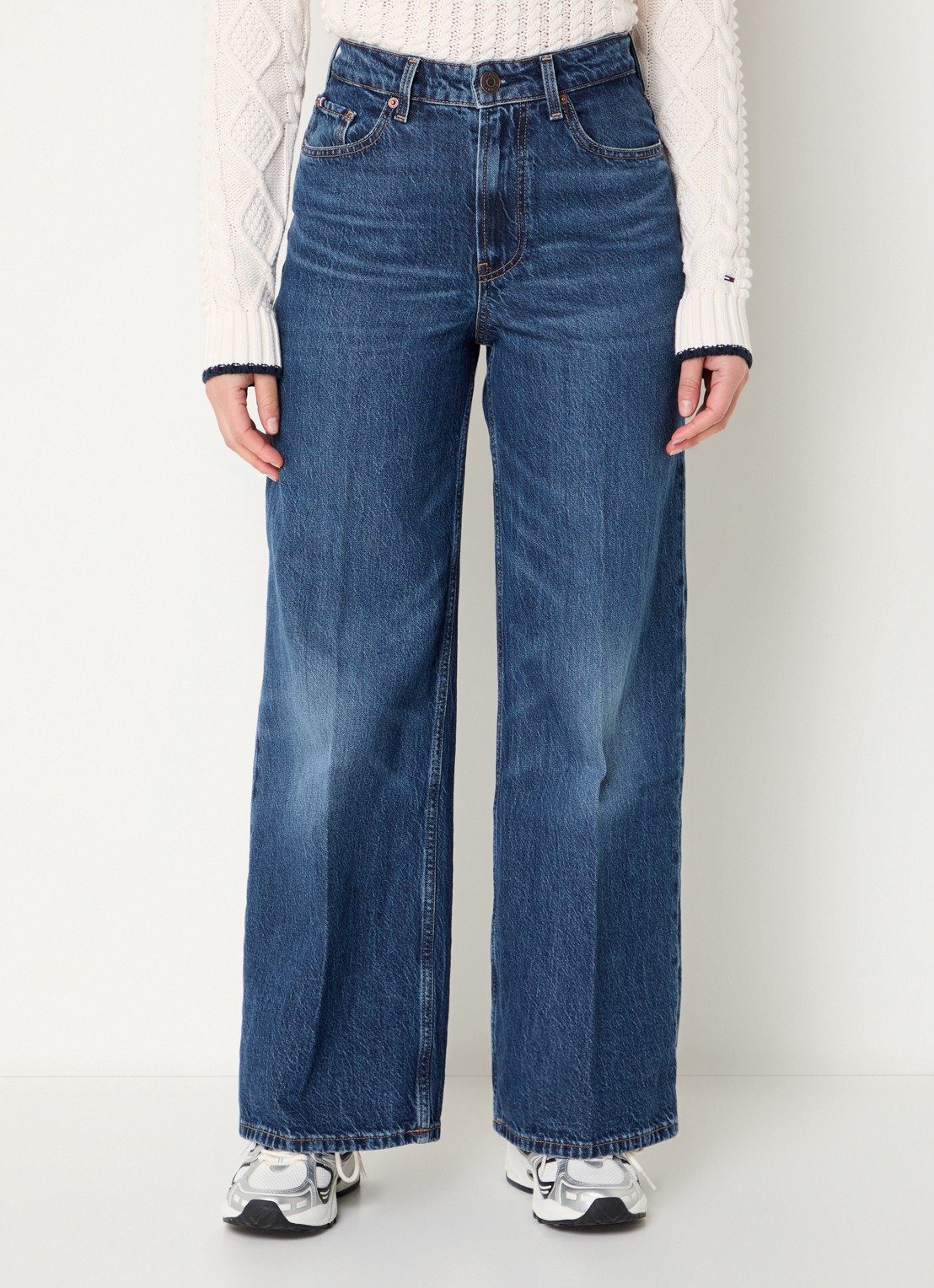 Tommy Hilfiger High waist wide leg jeans met donkere wassing - detail 8 indigo