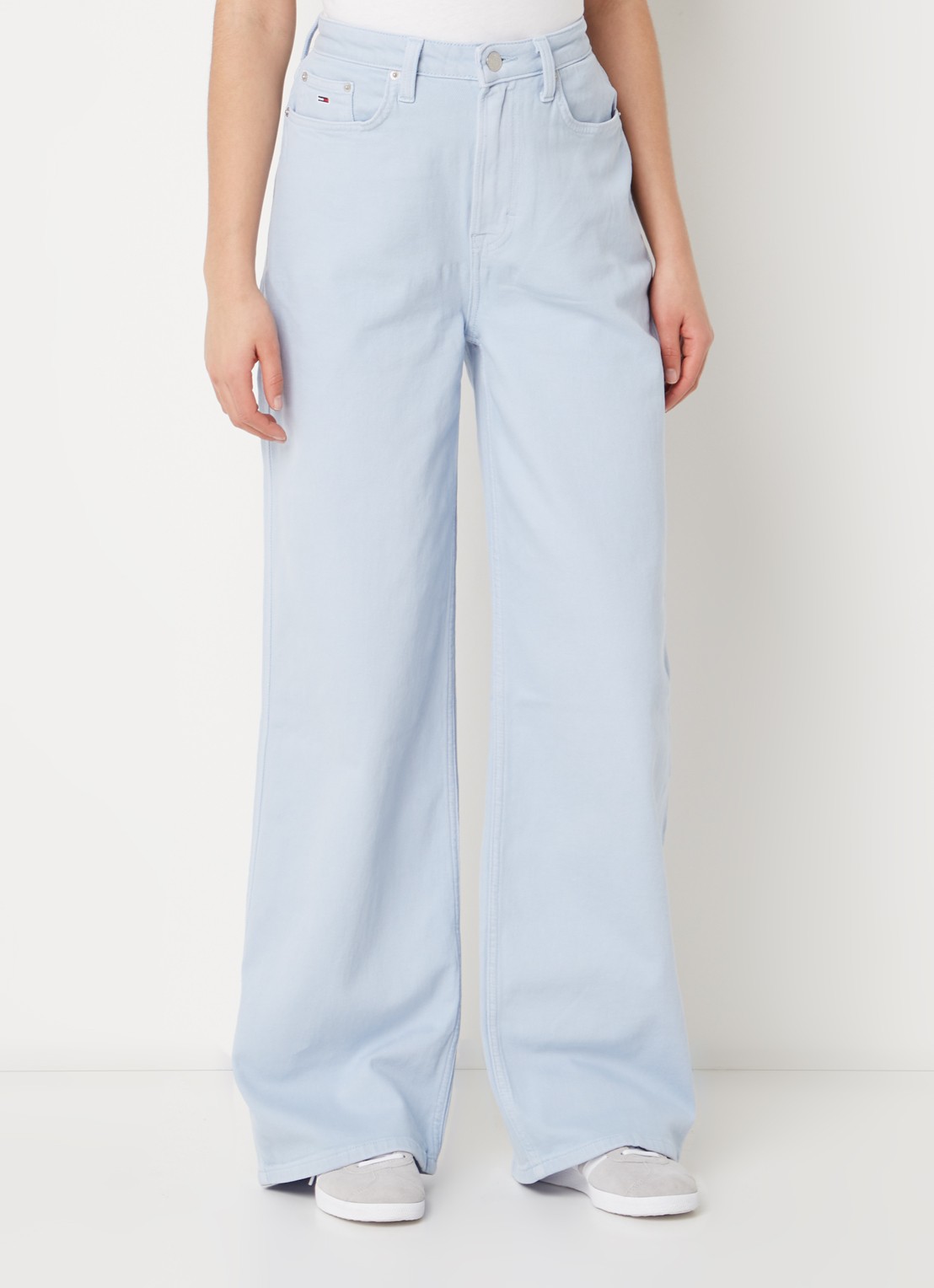 Tommy Hilfiger High waist wide leg jeans met gekleurde wassing - detail 2 lichtblauw