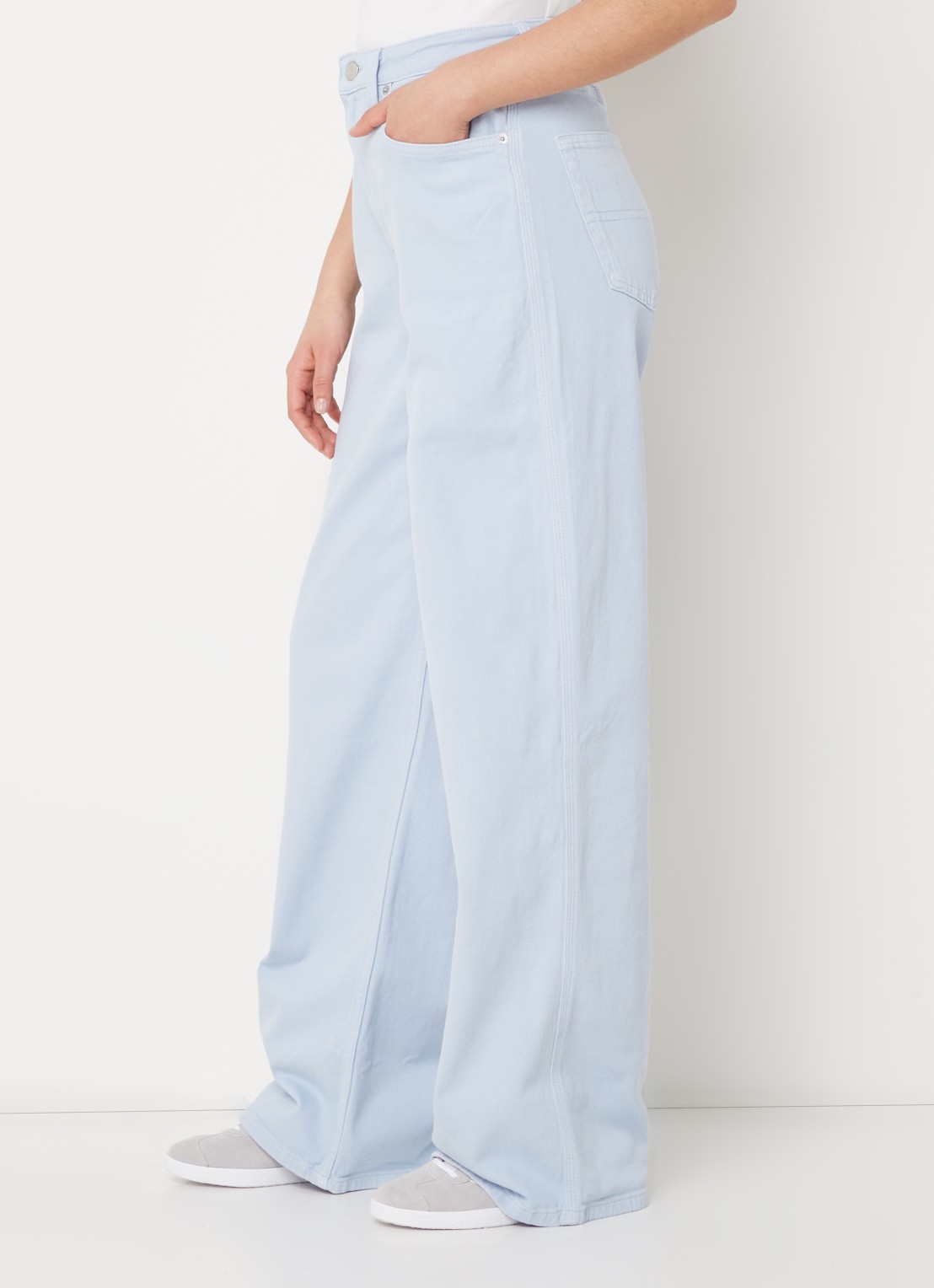 Tommy Hilfiger High waist wide leg jeans met gekleurde wassing - detail 3 lichtblauw