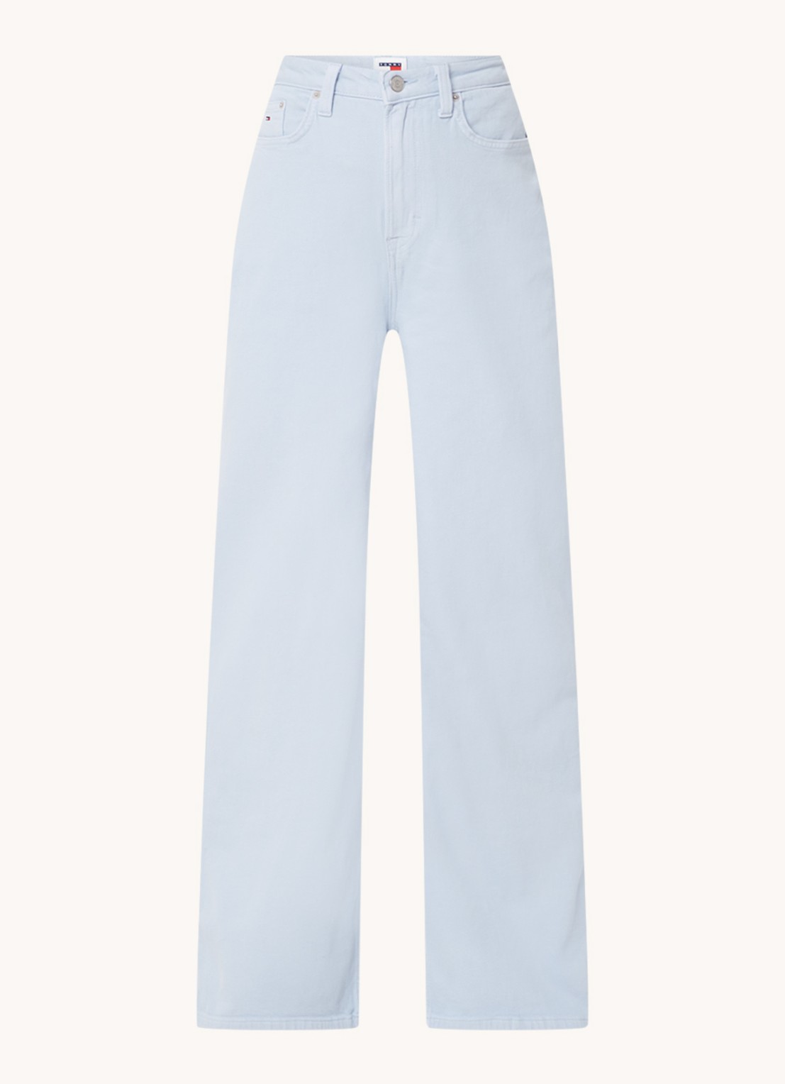 Tommy Hilfiger High waist wide leg jeans met gekleurde wassing - voorkant 4 lichtblauw