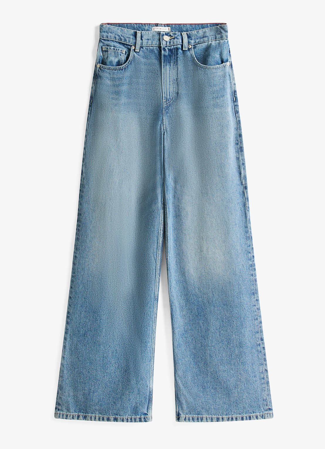 Tommy Hilfiger High waist wide leg jeans  met steekzakken - voorkant indigo