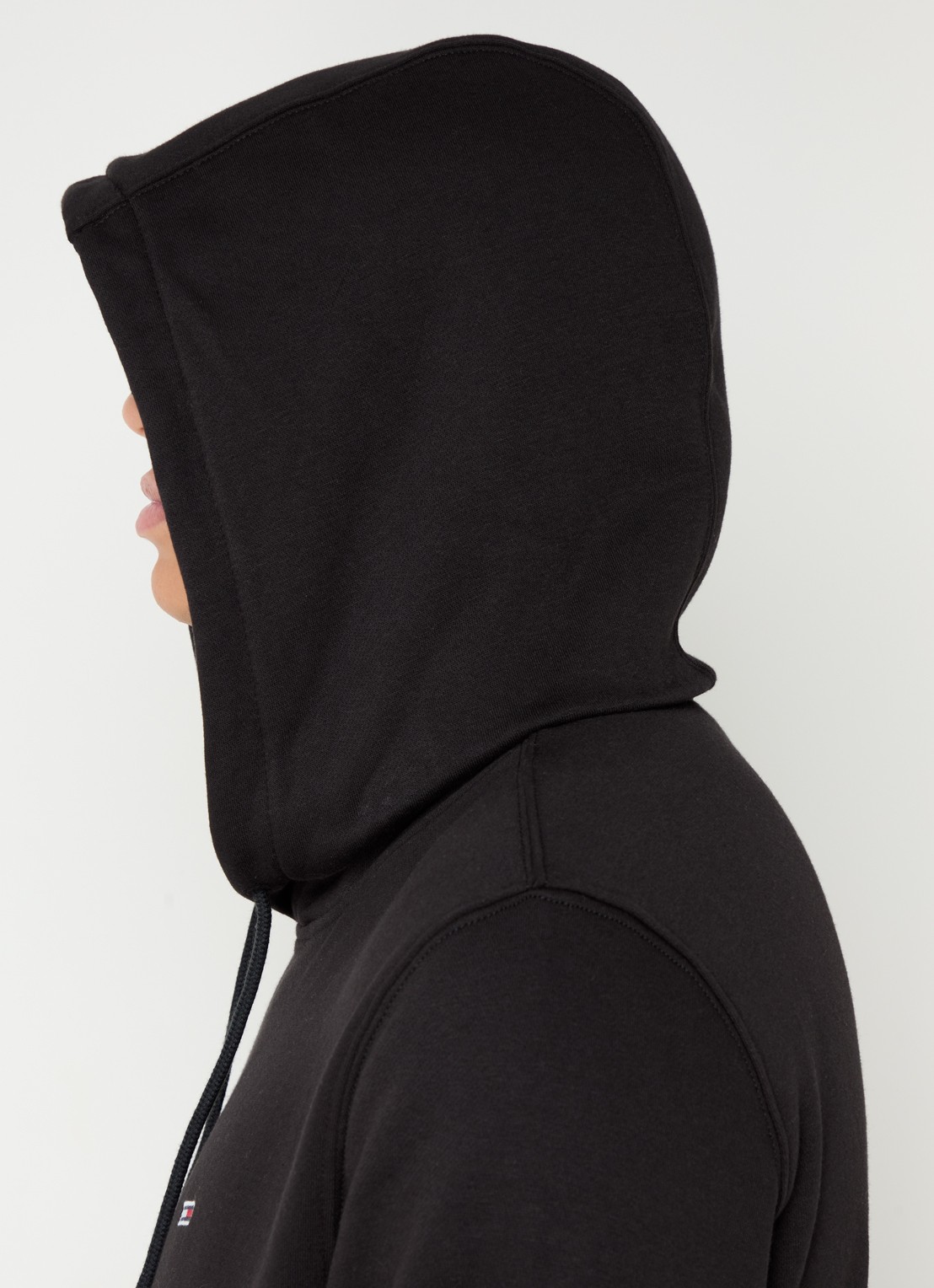 Tommy Hilfiger Hoodie met gemêleerd dessin en logoborduring - detail 5 zwart