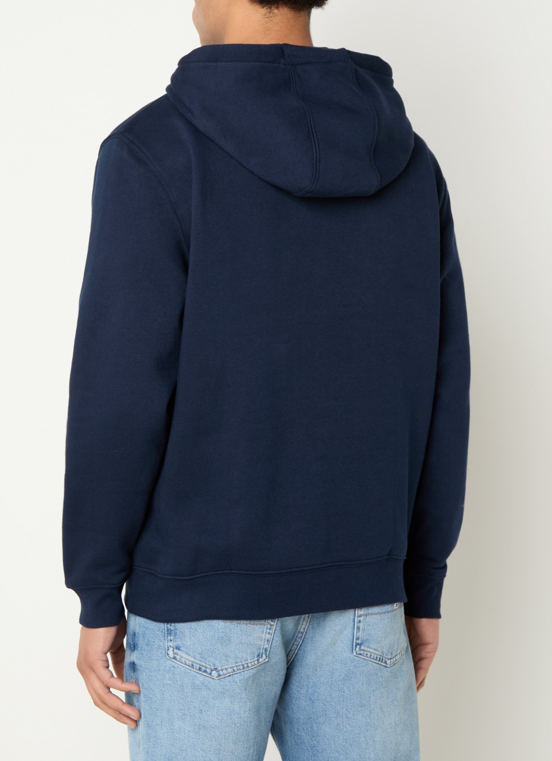 Tommy Hilfiger Hoodie met gemêleerd dessin en logoborduring - achterkant donkerblauw
