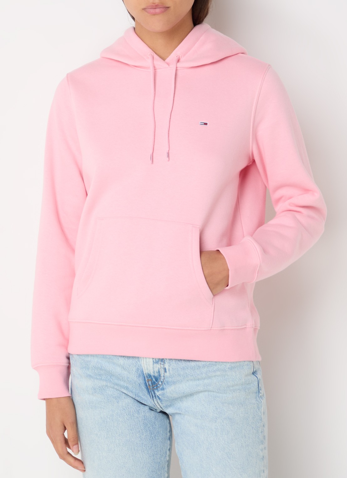 Tommy Hilfiger Hoodie met kangoeroezak en logo - detail 4 roze