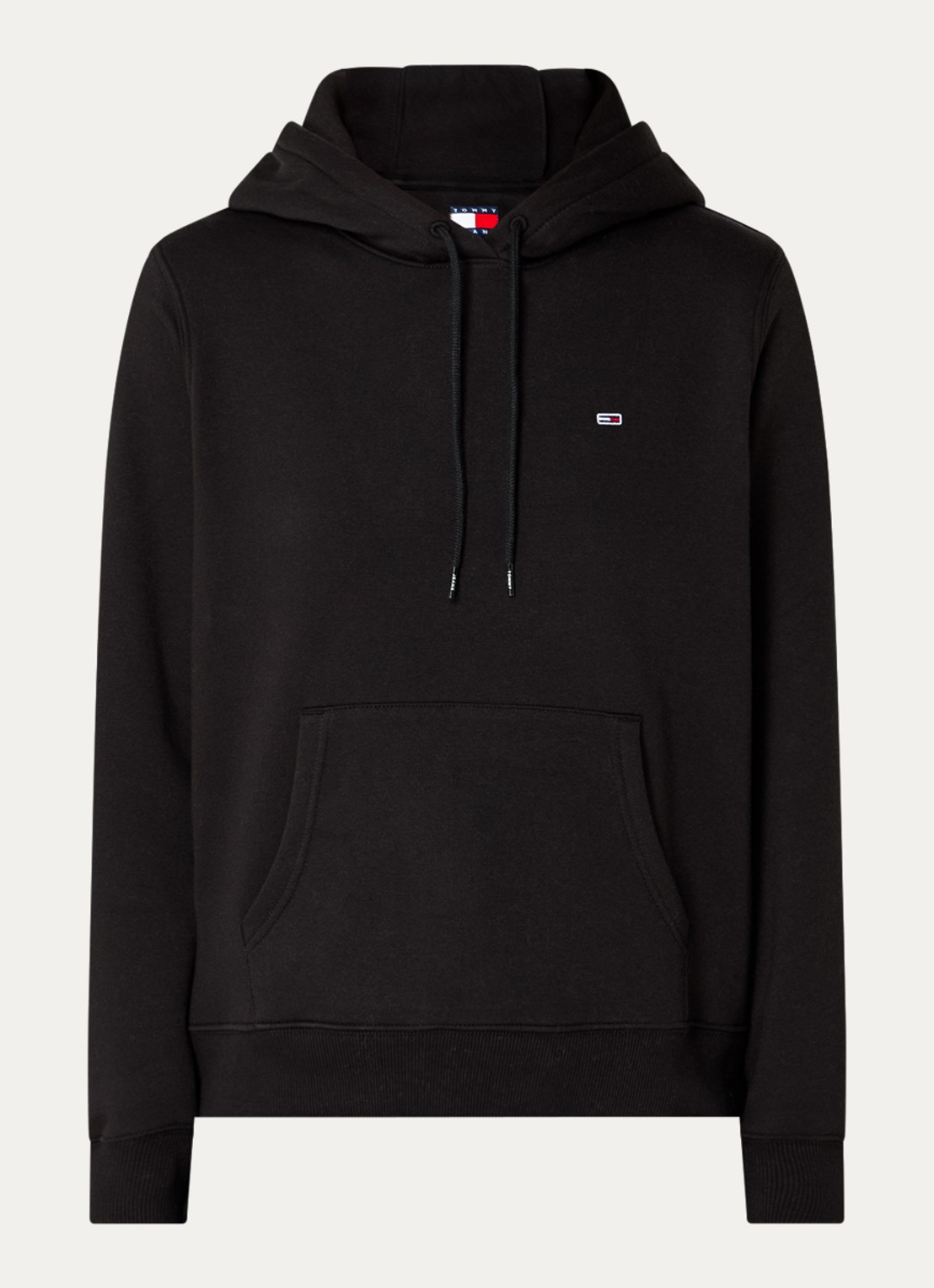 Tommy Hilfiger Hoodie met kangoeroezak en logo - voorkant 2 zwart