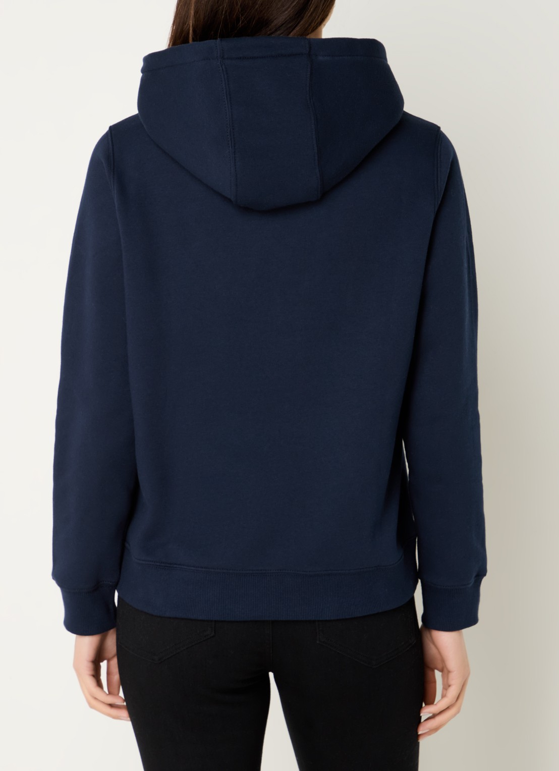 Tommy Hilfiger Hoodie met kangoeroezak en logo - achterkant donkerblauw