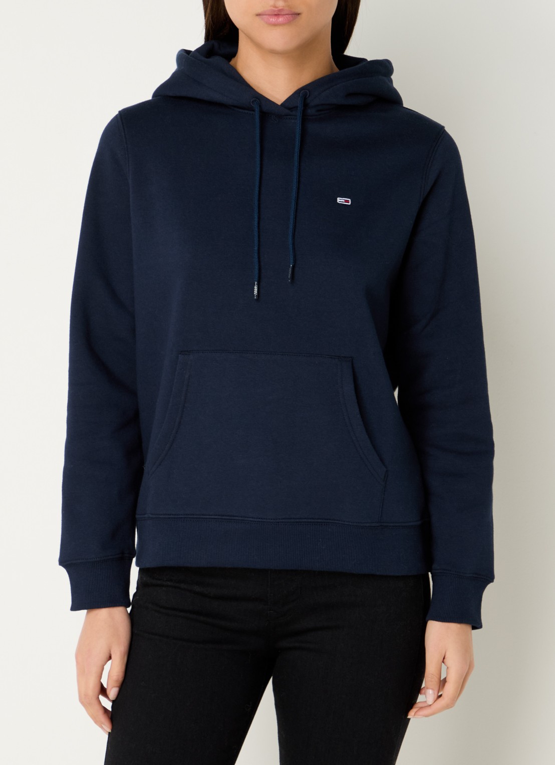 Tommy Hilfiger Hoodie met kangoeroezak en logo - detail 4 donkerblauw
