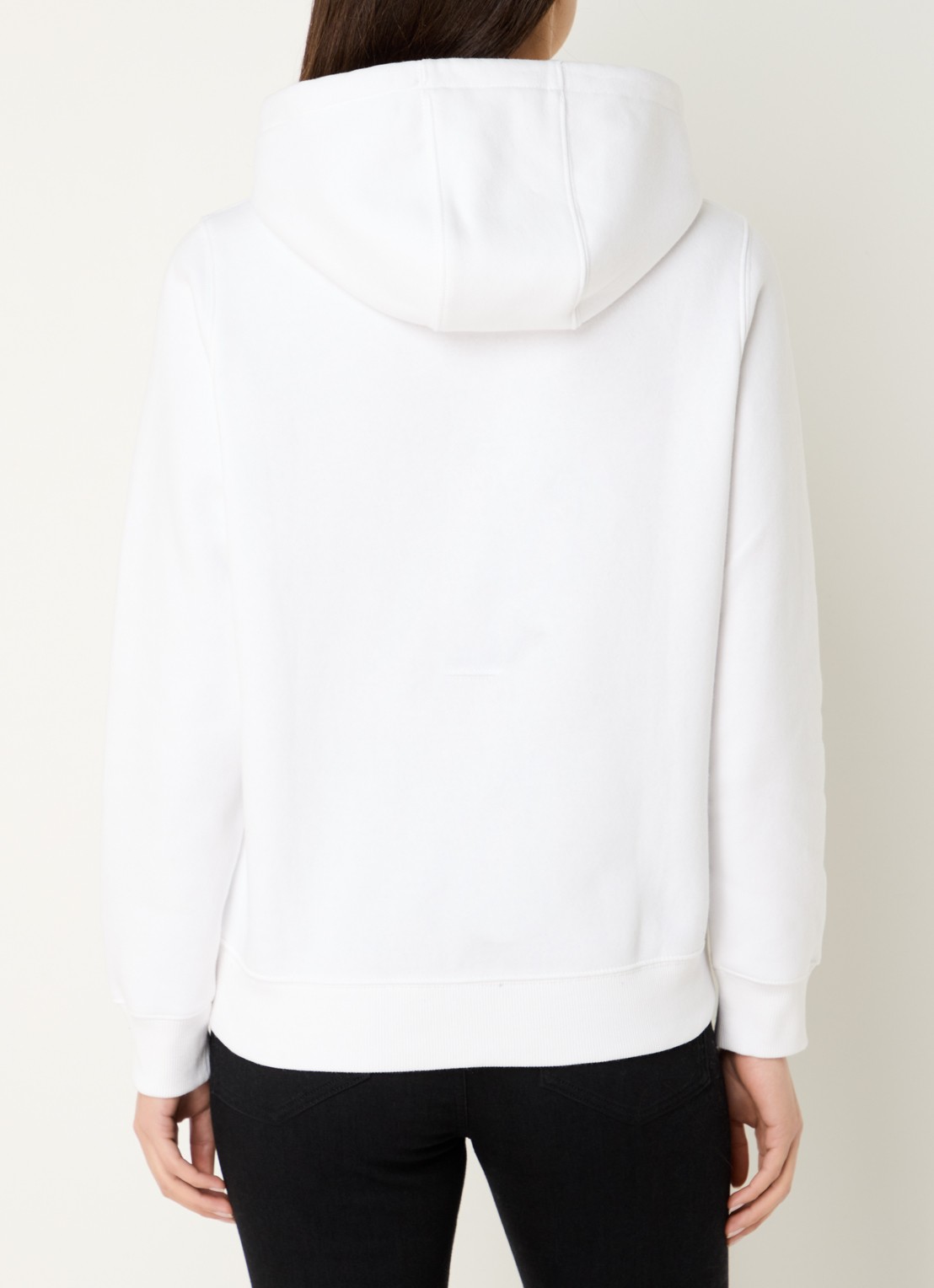 Tommy Hilfiger Hoodie met kangoeroezak en logo - achterkant 5 gebroken wit