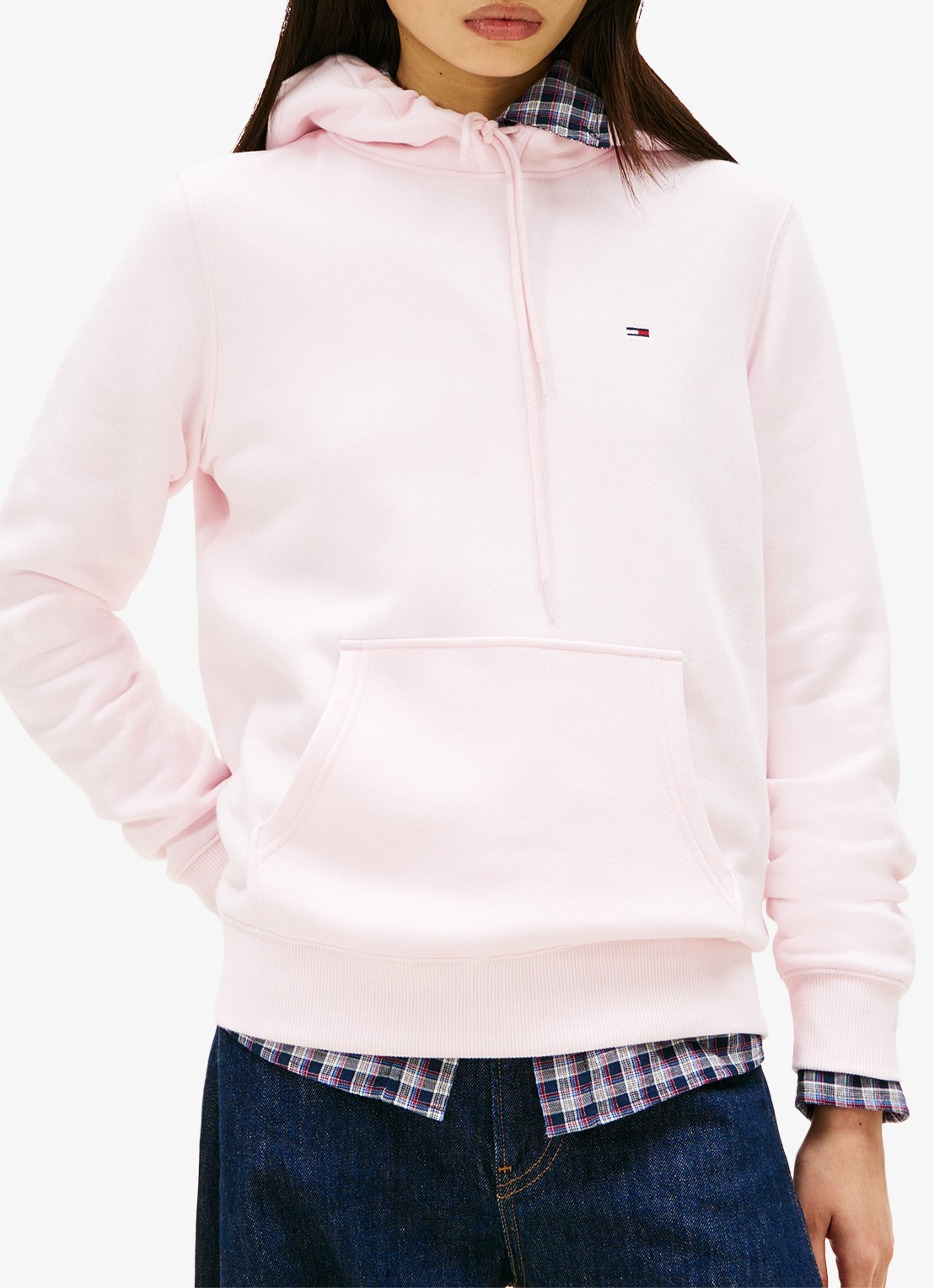 Tommy Hilfiger Hoodie met kangoeroezak en logo - detail 2 lichtroze