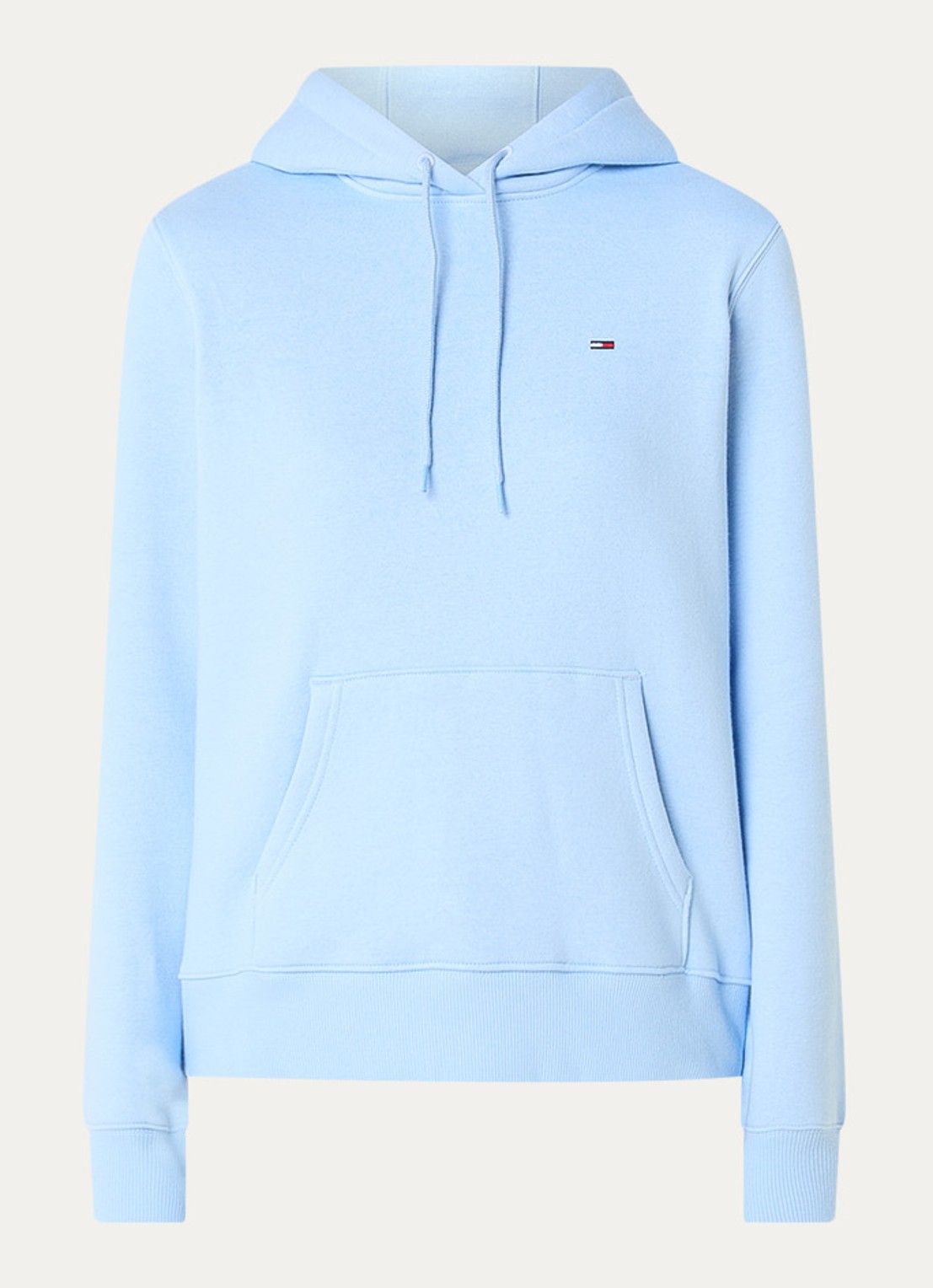 Tommy Hilfiger Hoodie met kangoeroezak en logo - voorkant 2 lichtblauw