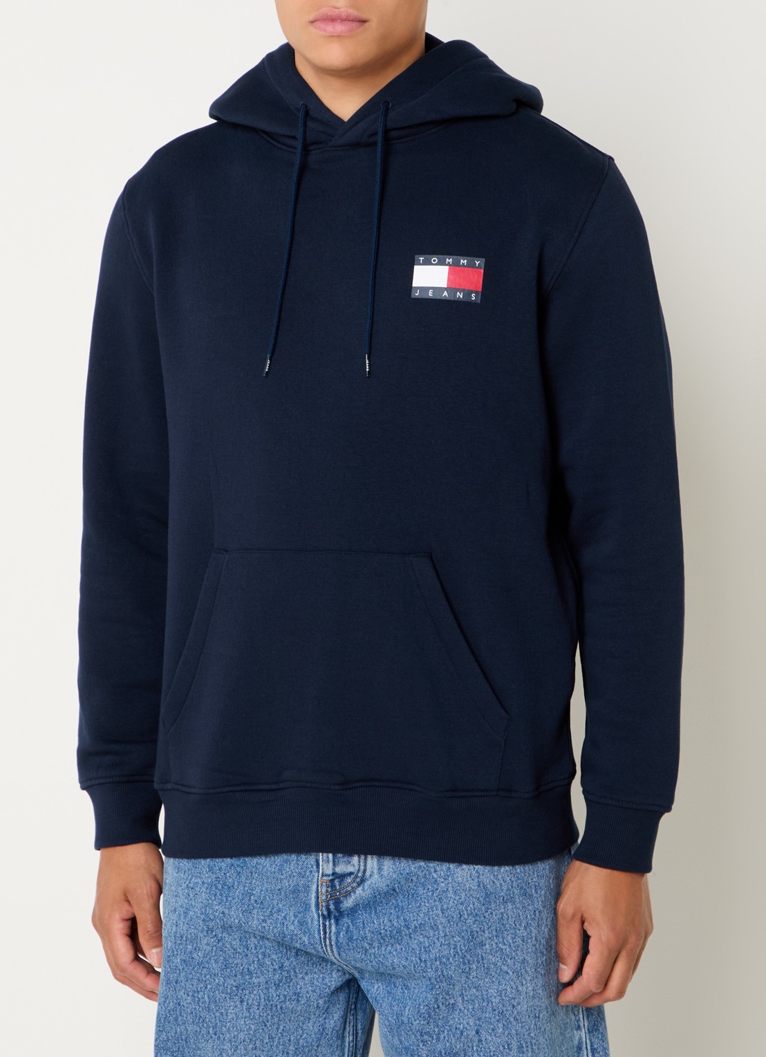 Tommy Hilfiger Hoodie met kangoeroezak en logo - detail 3 donkerblauw
