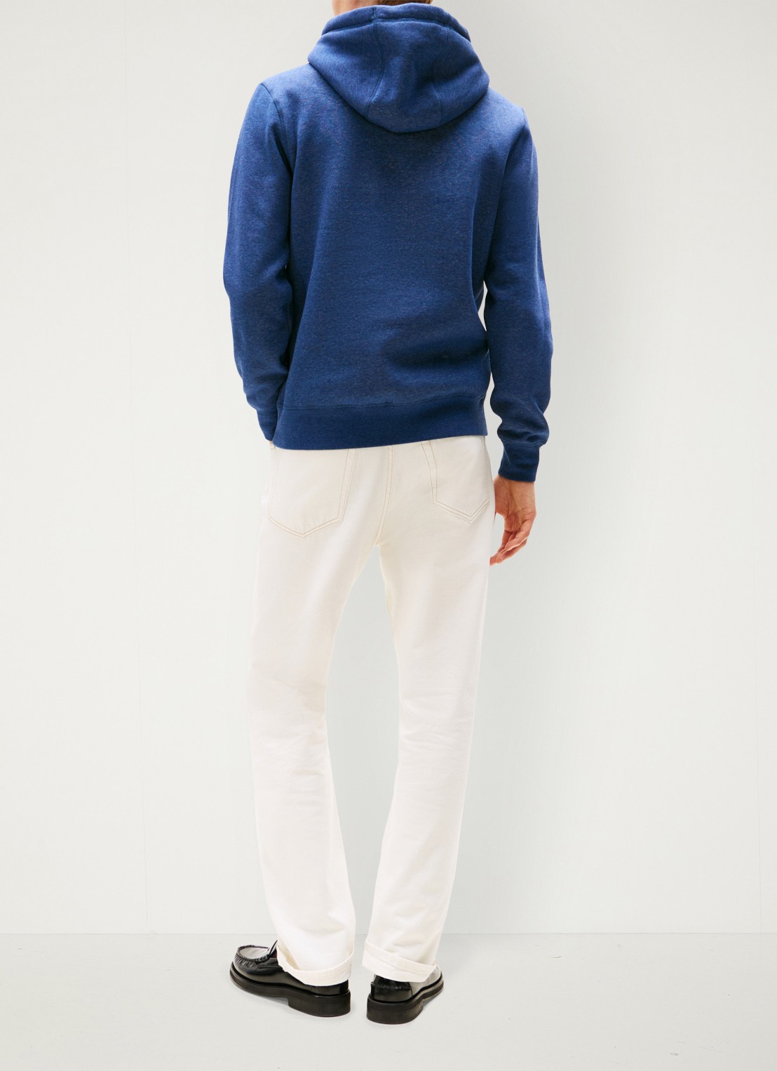 Tommy Hilfiger Hoodie met kangoeroezak en logoborduring - achterkant 5 aegean sea heather / blauw