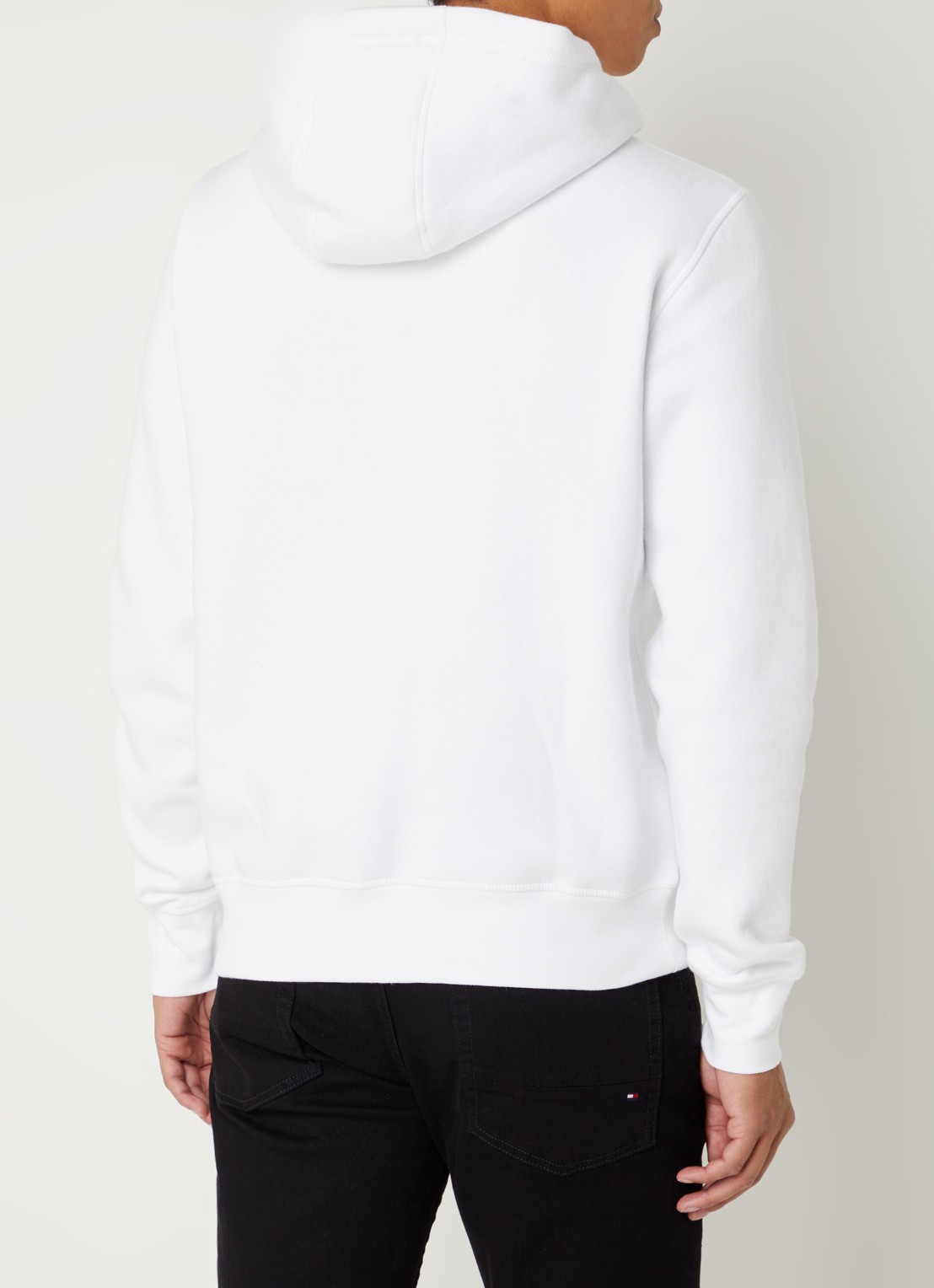 Tommy Hilfiger Hoodie met kangoeroezak en logoborduring - achterkant white / wit