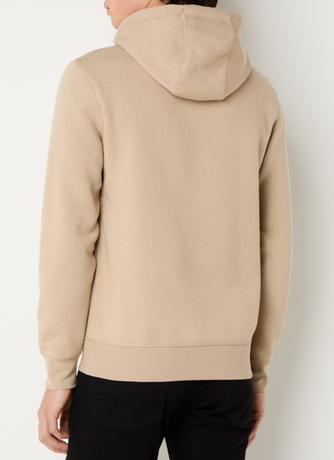 Tommy Hilfiger Hoodie met kangoeroezak en logoborduring - achterkant sandalwood / beige