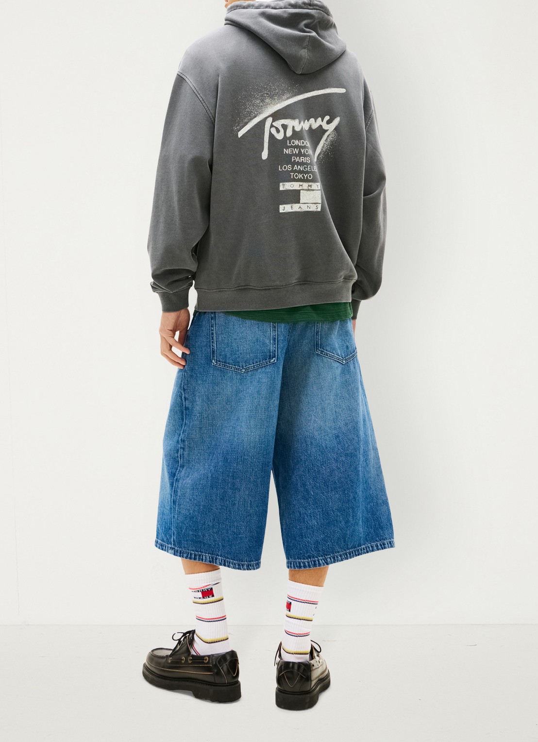 Tommy Hilfiger Hoodie met logo- en backprint - achterkant 5 donkergrijs
