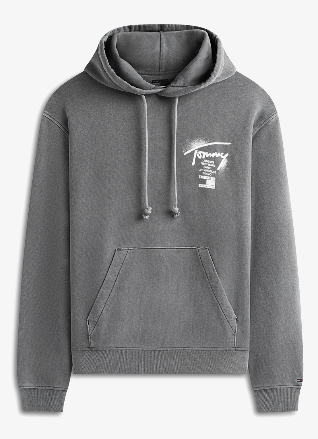 Tommy Hilfiger Hoodie met logo- en backprint - voorkant 3 donkergrijs