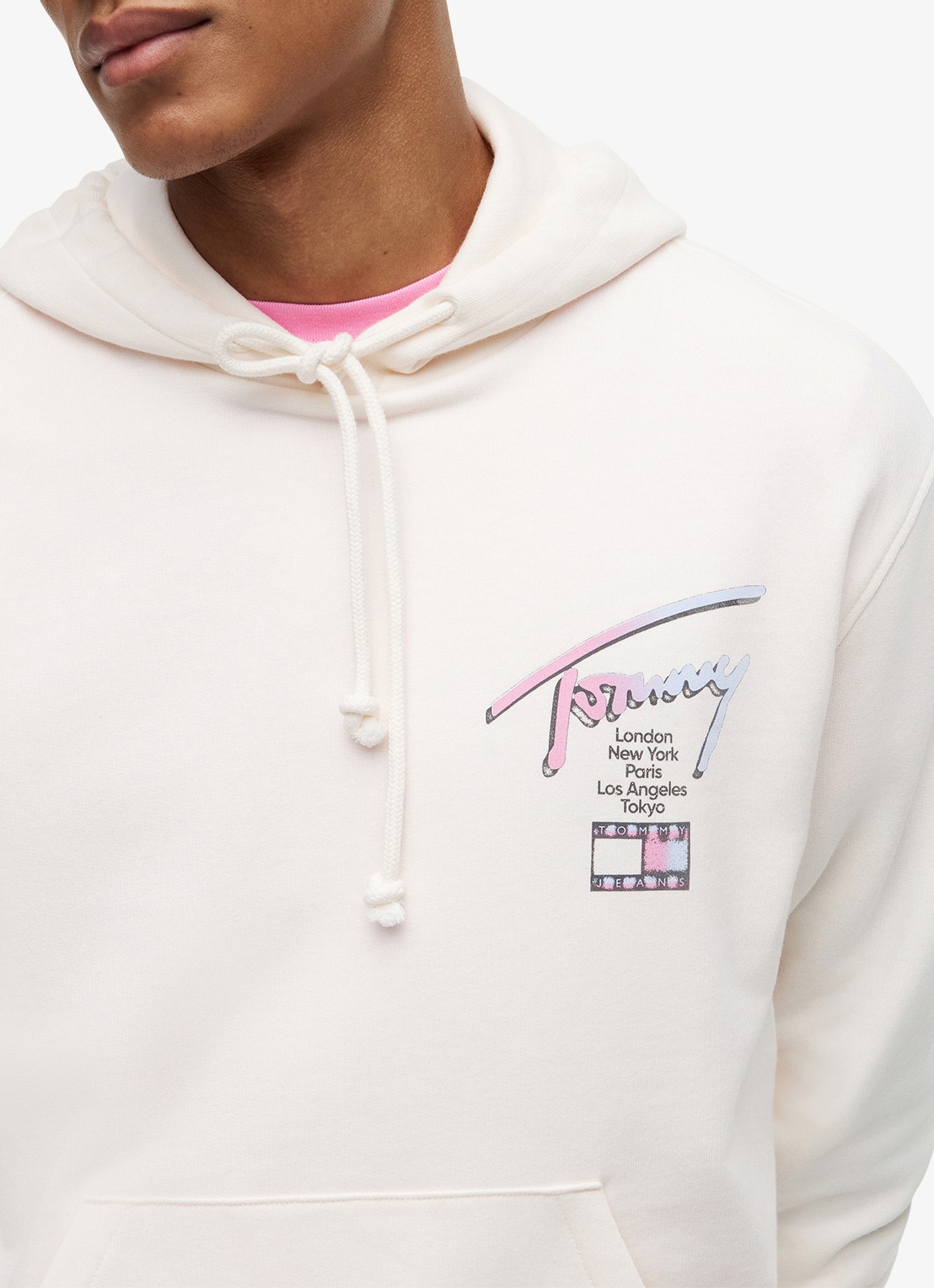 Tommy Hilfiger Hoodie met logo- en backprint - detail 3 wit
