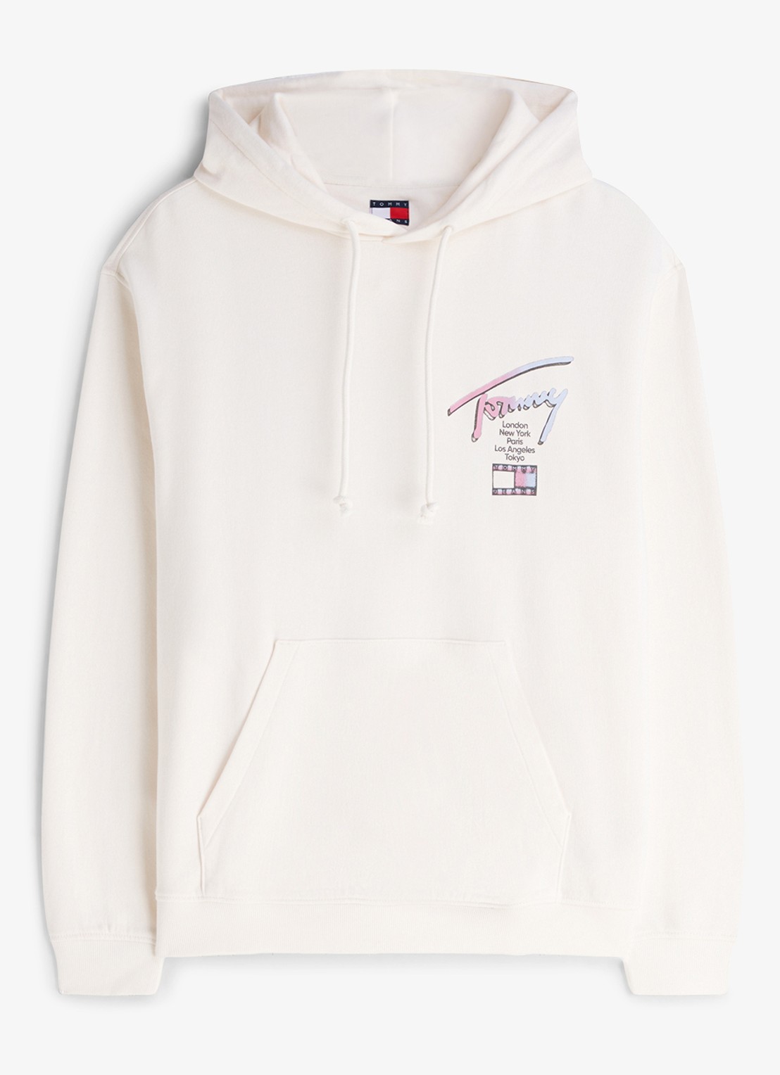 Tommy Hilfiger Hoodie met logo- en backprint - voorkant 4 wit