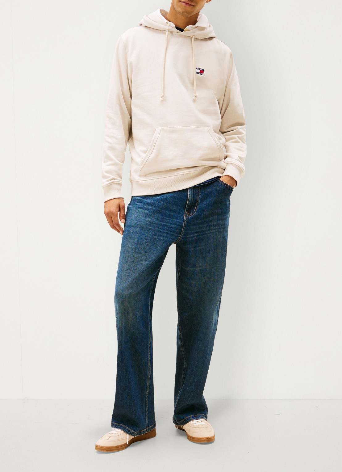 Tommy Hilfiger Hoodie met logo - voorkant 5 gebroken wit